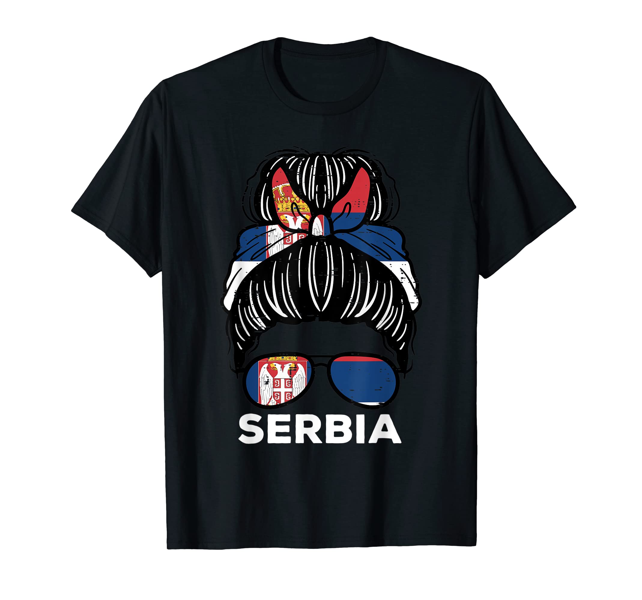 Serbia Flag Serbian Hairbun Football T-Shirt - Novelty Apparel Men Women - T-Shirt, Sweatshirt, Hoodie