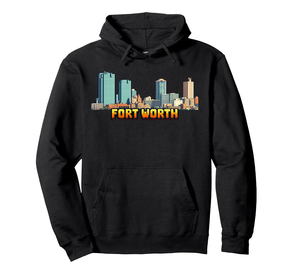 Forth Worth 8 Bit Video Arcade Gamer Hoodie - Custom Art Print for Adults - T-Shirt, Sweatshirt, Hoodie