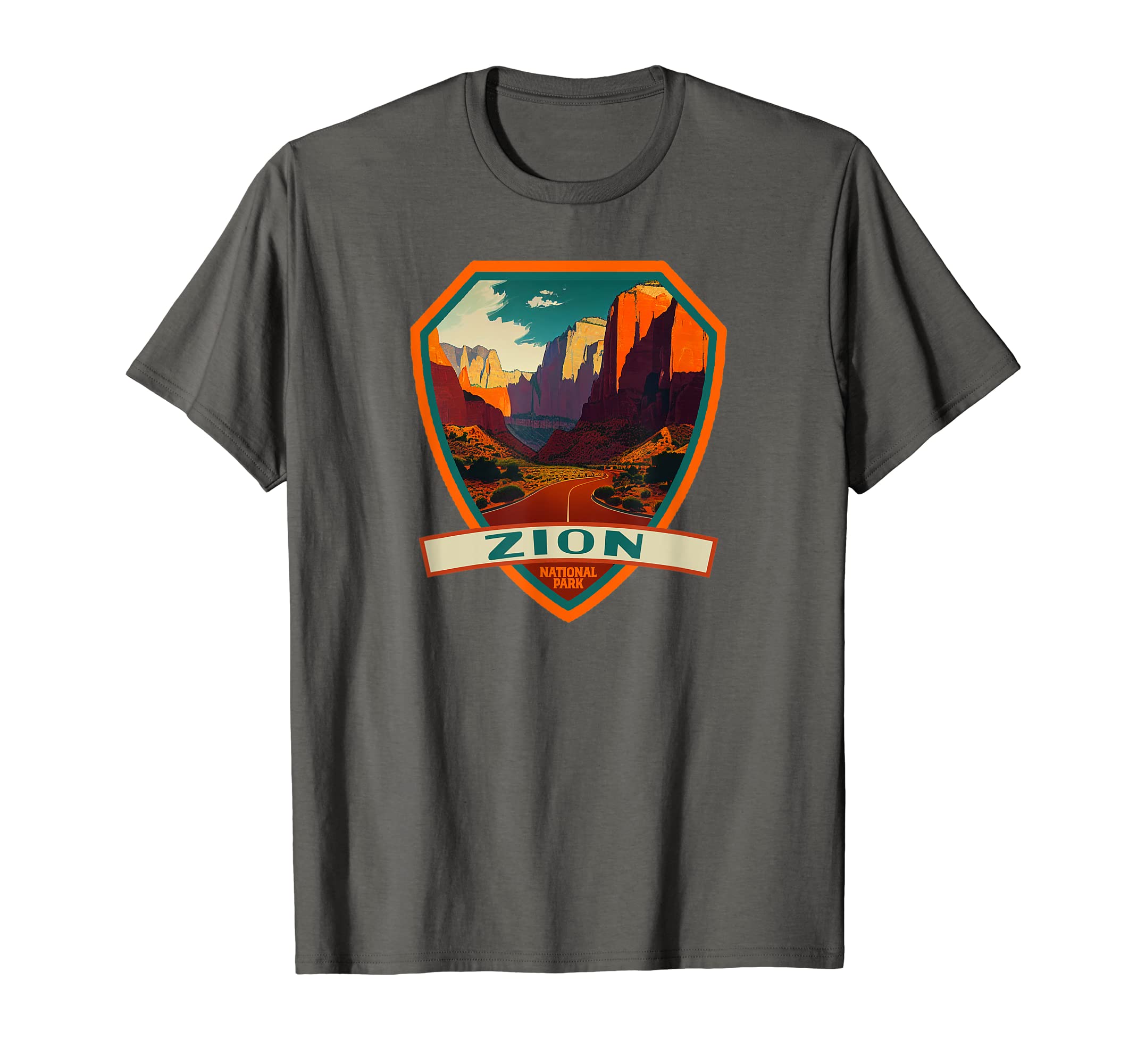 Zion National Park Wpa Badge T-Shirt - Novelty Apparel Unisex - T-Shirt, Sweatshirt, Hoodie