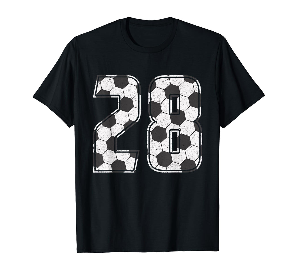 Soccer Player Number 28 Twenty Eight T-Shirt - Novelty Apparel for Adults - T-Shirt, Sweatshirt, Hoodie