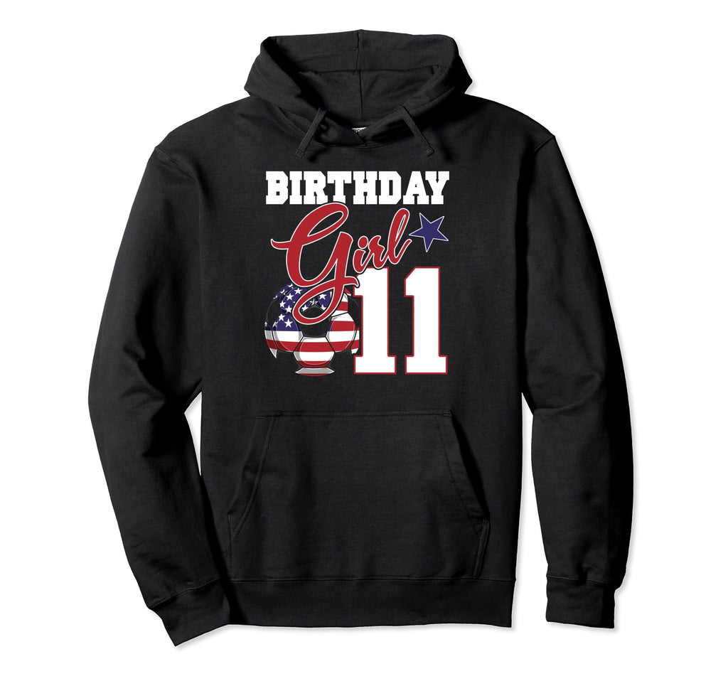 11Th Birthday Party American Flag Soccer Hoodie - Unique Graphic Unisex - T-Shirt, Sweatshirt, Hoodie