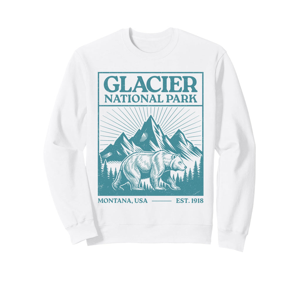 Glacier National Park Montana Sweatshirt - Fun Novelty Design Men Women - T-Shirt, Sweatshirt, Hoodie