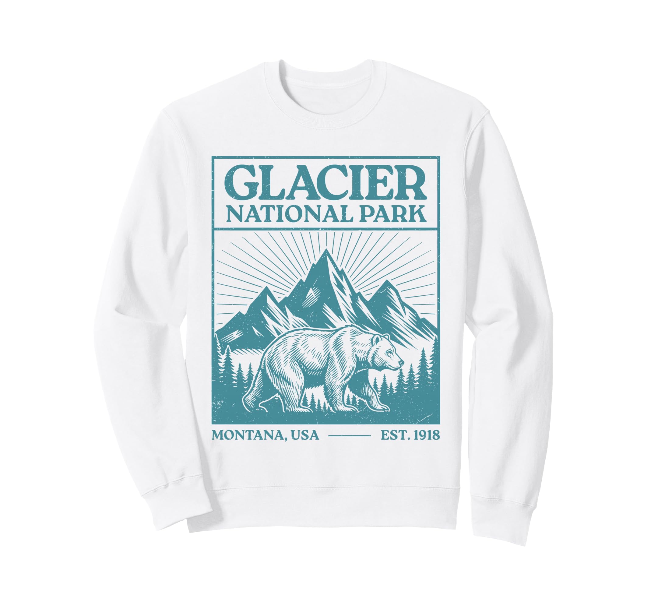 Glacier National Park Montana Sweatshirt - Fun Novelty Design Men Women - T-Shirt, Sweatshirt, Hoodie