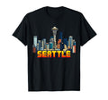 Seattle 8 Bit Video Arcade Gamer Gaming T-Shirt - Graphic Print Men Women - T-Shirt, Sweatshirt, Hoodie