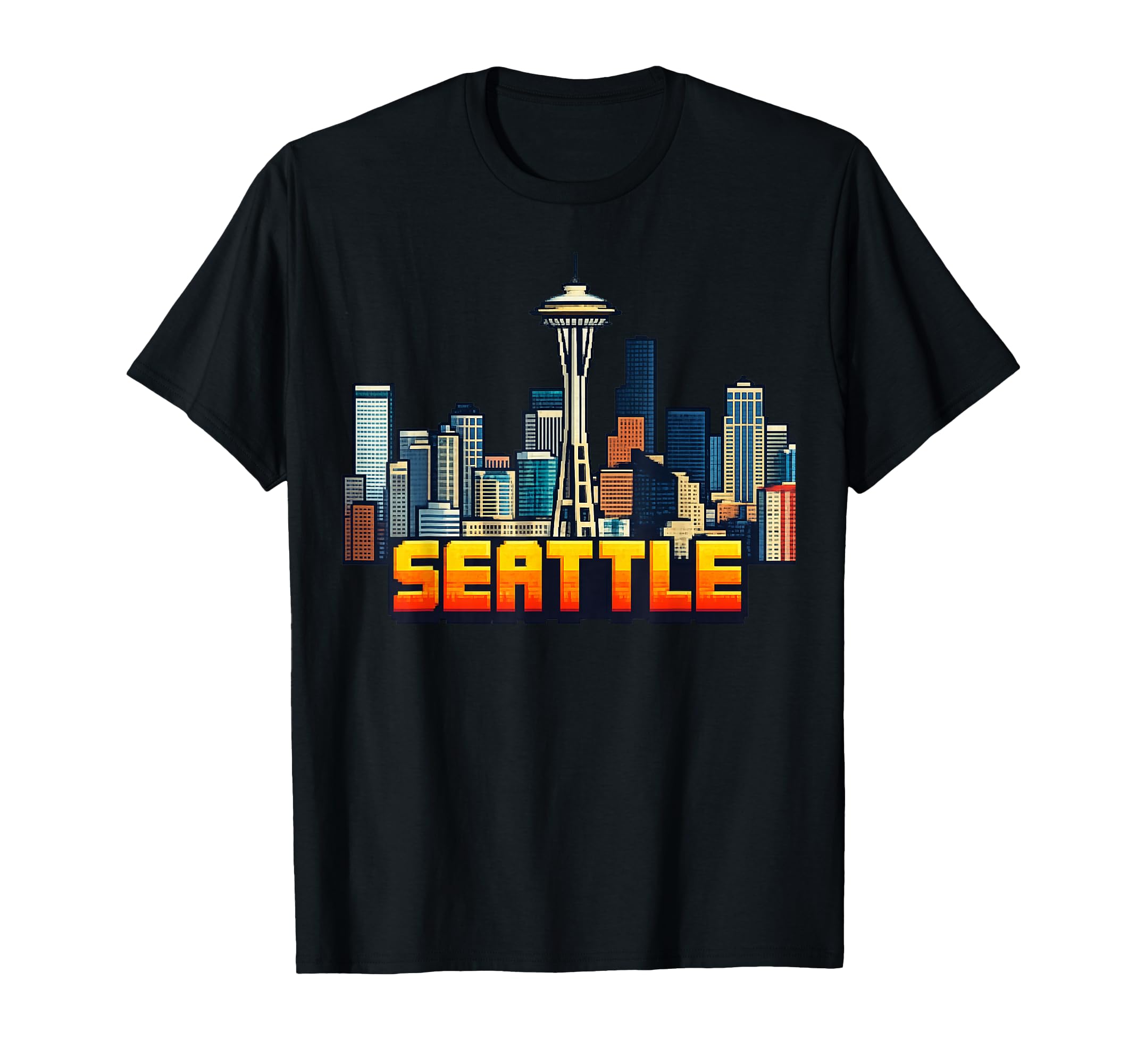 Seattle 8 Bit Video Arcade Gamer Gaming T-Shirt - Graphic Print Men Women - T-Shirt, Sweatshirt, Hoodie
