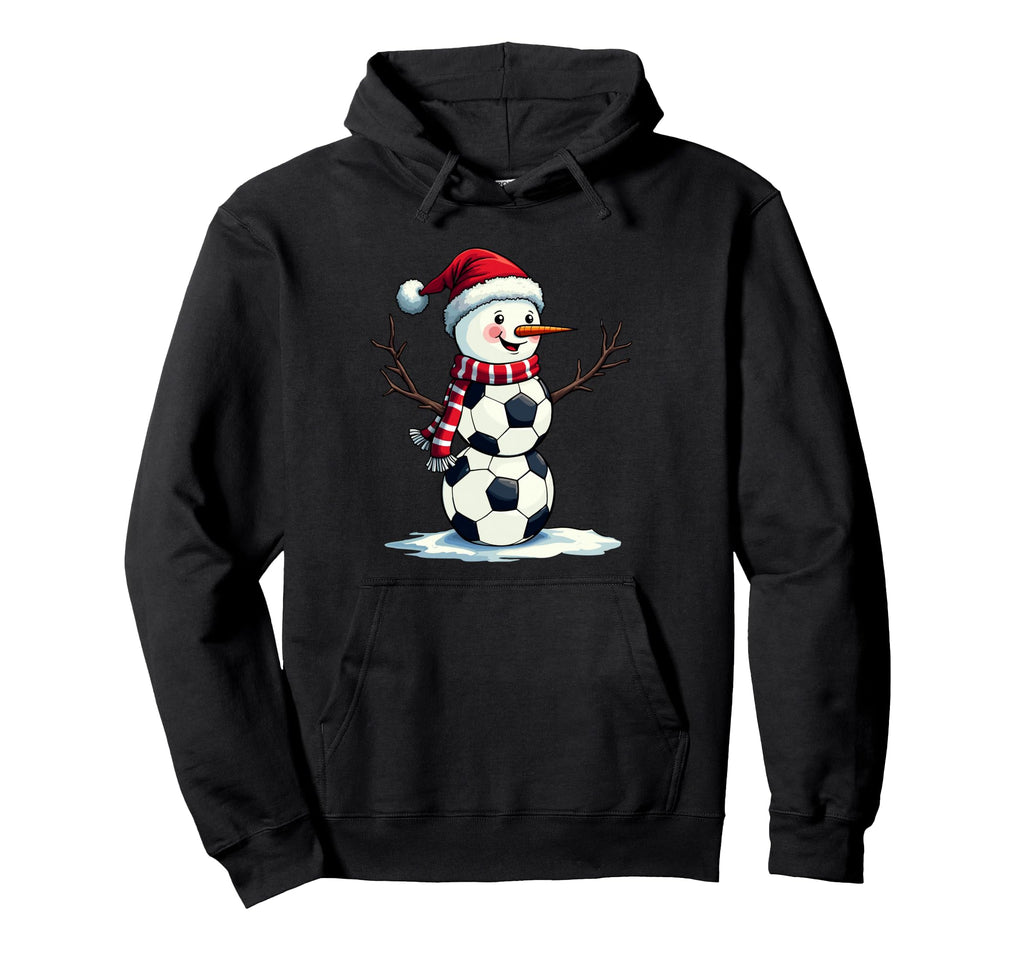 Funny Football Soccer Snowman Hoodie - Custom Art Print Men Women - T-Shirt, Sweatshirt, Hoodie