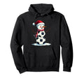 Funny Football Soccer Snowman Hoodie - Custom Art Print Men Women - T-Shirt, Sweatshirt, Hoodie