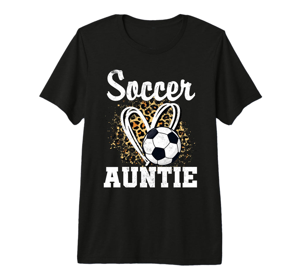 Soccer Auntie Leopard Heart Matching T-Shirt - Novelty Apparel Men Women - T-Shirt, Sweatshirt, Hoodie
