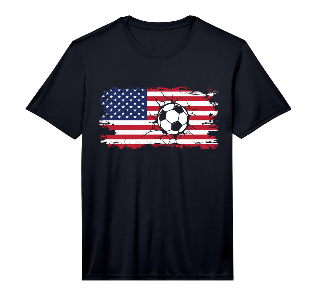 American Flag Soccer Performance T-Shirt - Unique Graphic for Adults - T-Shirt, Sweatshirt, Hoodie