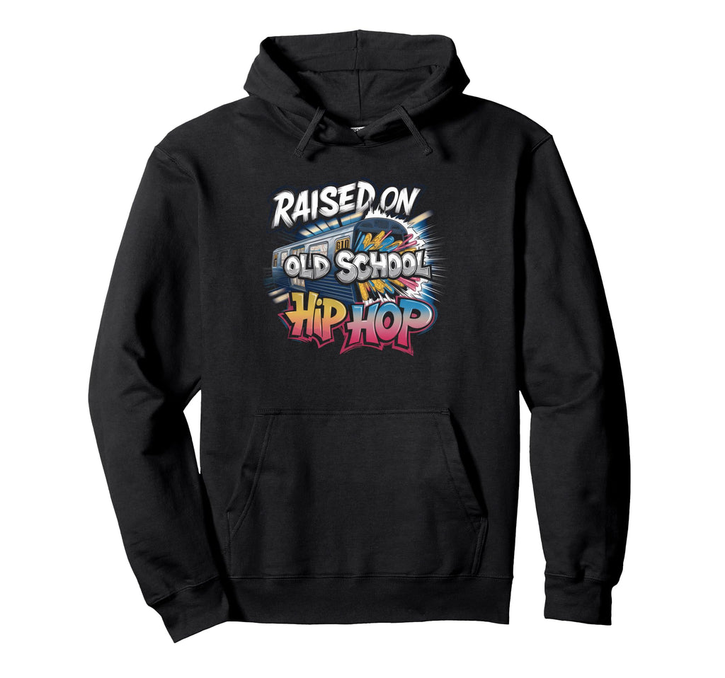 Raised Old School Hip Hop Cassette Hoodie - Fun Novelty Design Men Women - T-Shirt, Sweatshirt, Hoodie