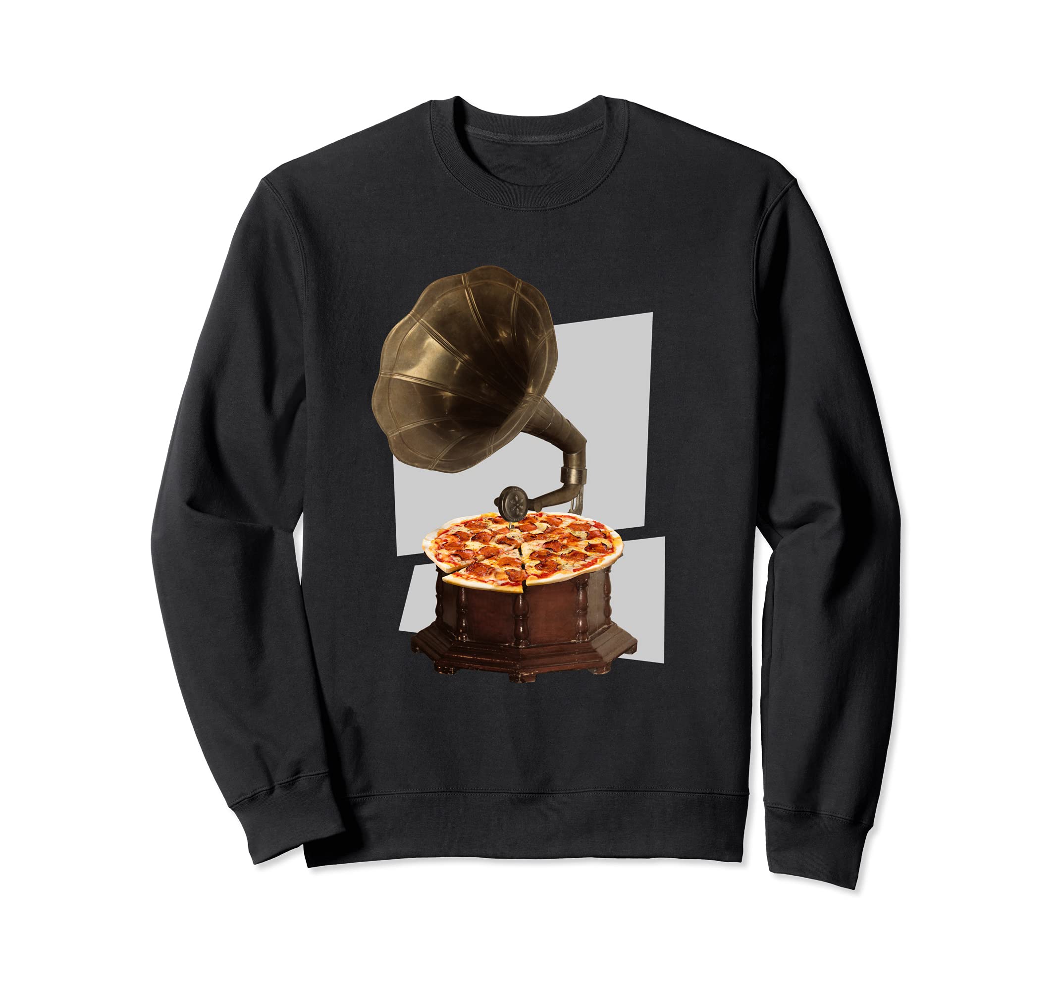 Vinyl Player Pizza Sweatshirt - Novelty Apparel Unisex - T-Shirt, Sweatshirt, Hoodie