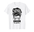 Proud Soccer Mom Mama Messy Bun Cheer T-Shirt - Custom Art Print Men Women - T-Shirt, Sweatshirt, Hoodie
