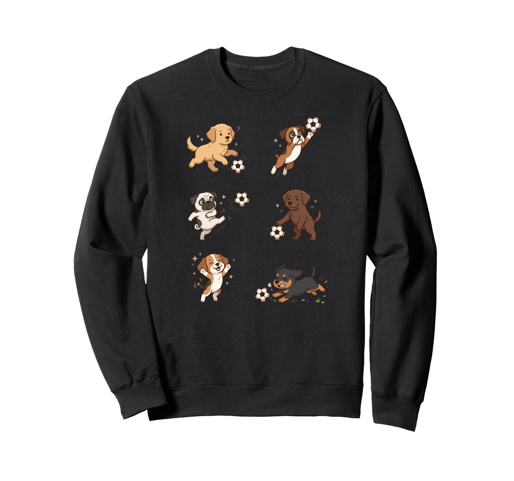 Silly Dogs Playing Soccer Sweatshirt - Casual Everyday Wear for Adults - T-Shirt, Sweatshirt, Hoodie