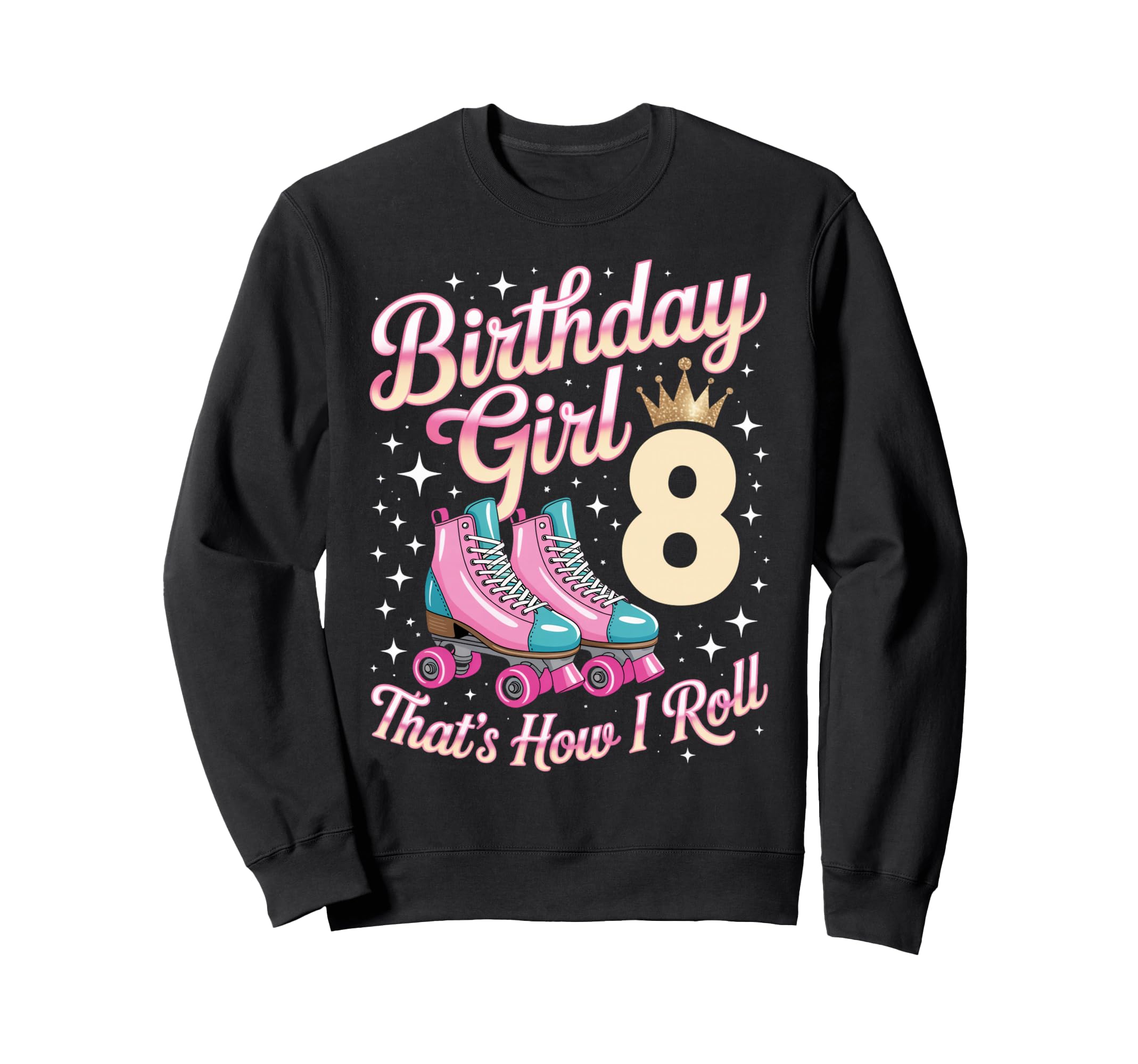 Birthday 8 Roller Skating 8Th Sweatshirt - Minimalist Print Men Women - T-Shirt, Sweatshirt, Hoodie