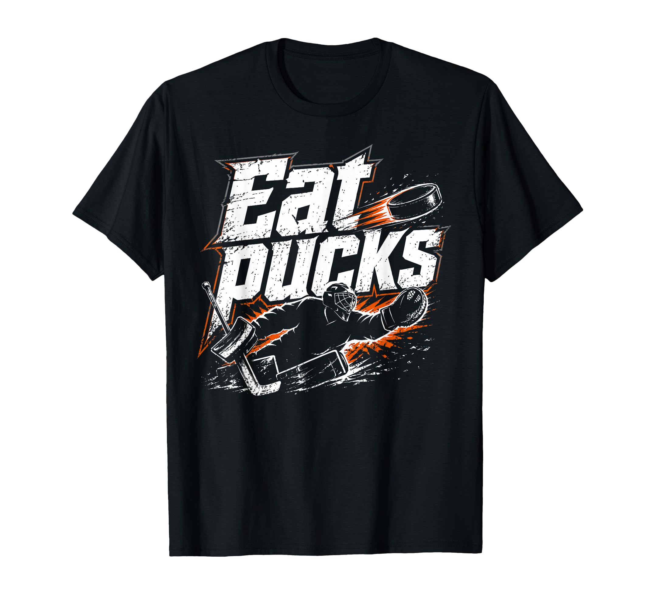 Ice Hockey Goalkeeper Pucks Goalie T-Shirt - Custom Art Print for Adults - T-Shirt, Sweatshirt, Hoodie