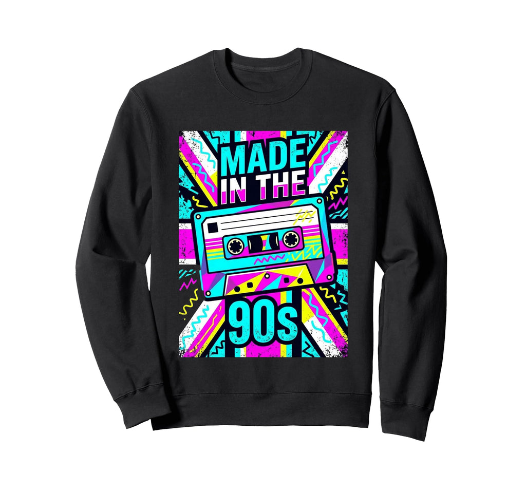 90S Cassette Tape Geometric Sweatshirt - Fun Novelty Design Men Women - T-Shirt, Sweatshirt, Hoodie