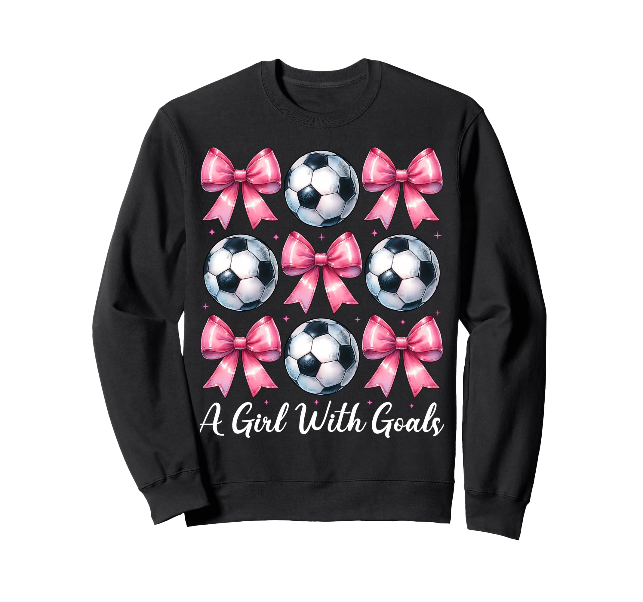 Goals Soccer Coquette Bow Sweatshirt - Graphic Print for Adults - T-Shirt, Sweatshirt, Hoodie