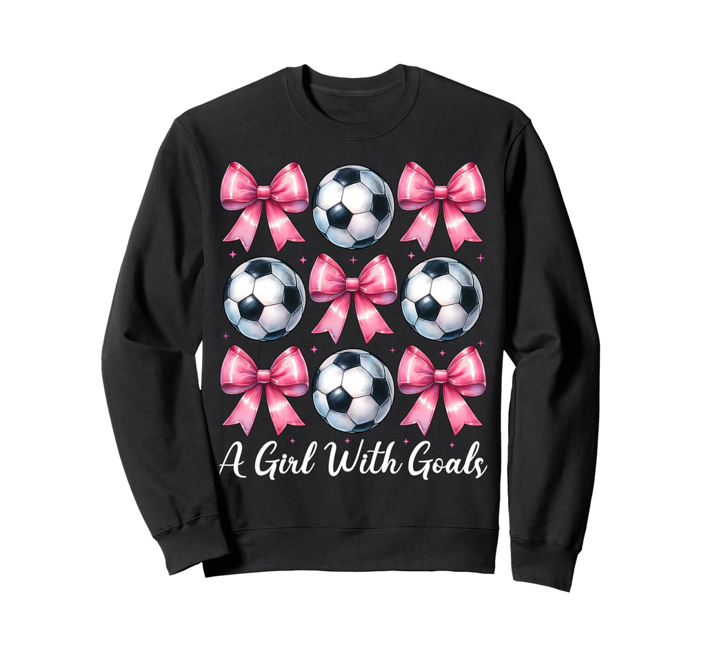 Goals Soccer Coquette Bow Sweatshirt - Trendy Graphic for Adults - T-Shirt, Sweatshirt, Hoodie