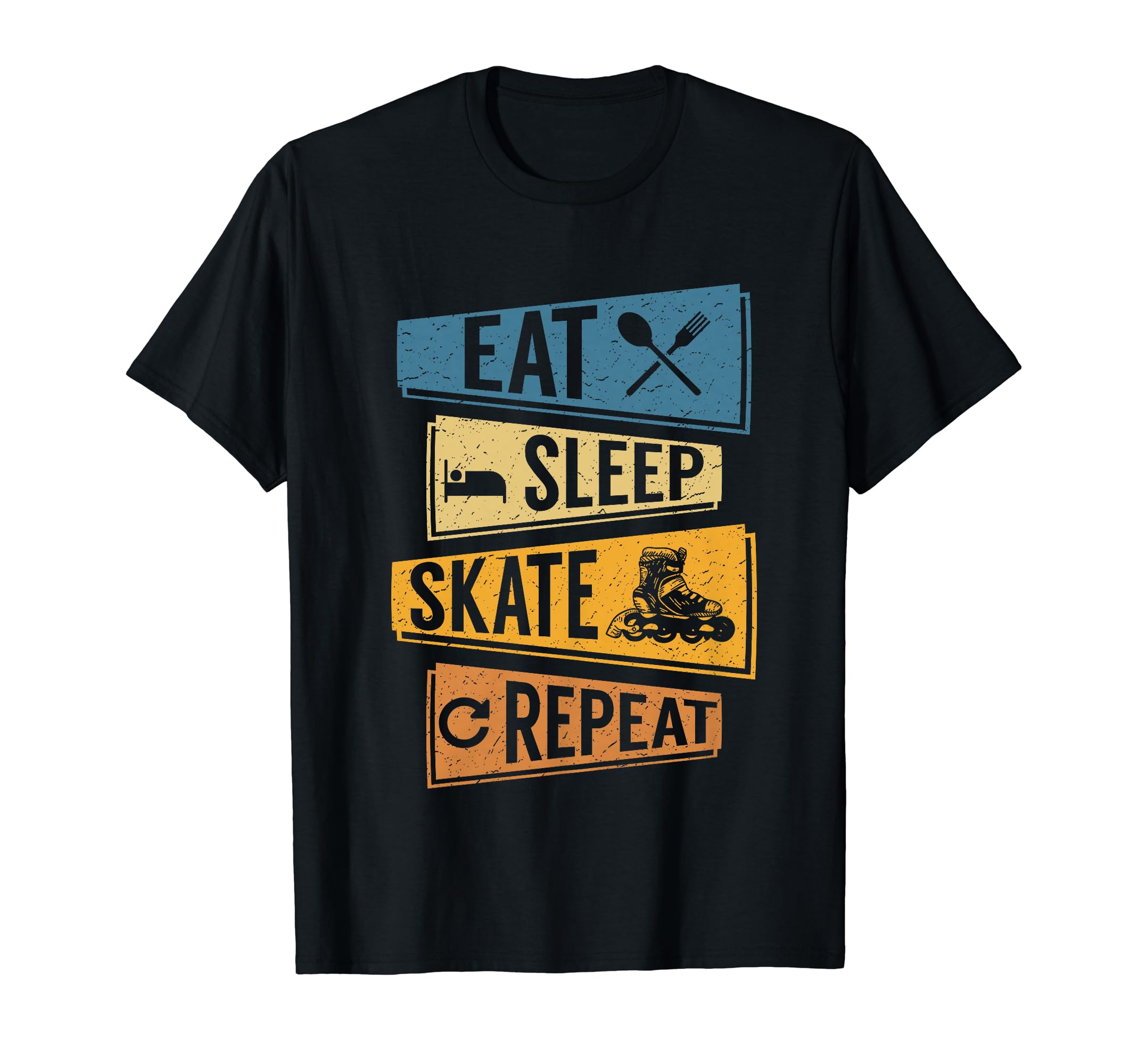 Eat Sleep Skate Repeat Funny Roller T-Shirt - Fun Novelty Design Unisex - T-Shirt, Sweatshirt, Hoodie