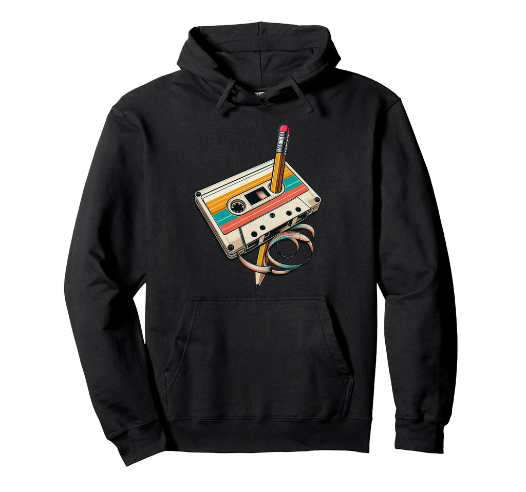 Pencil Rewind Cassette Tape Nostalgia Hoodie - Streetwear Style Men Women - T-Shirt, Sweatshirt, Hoodie