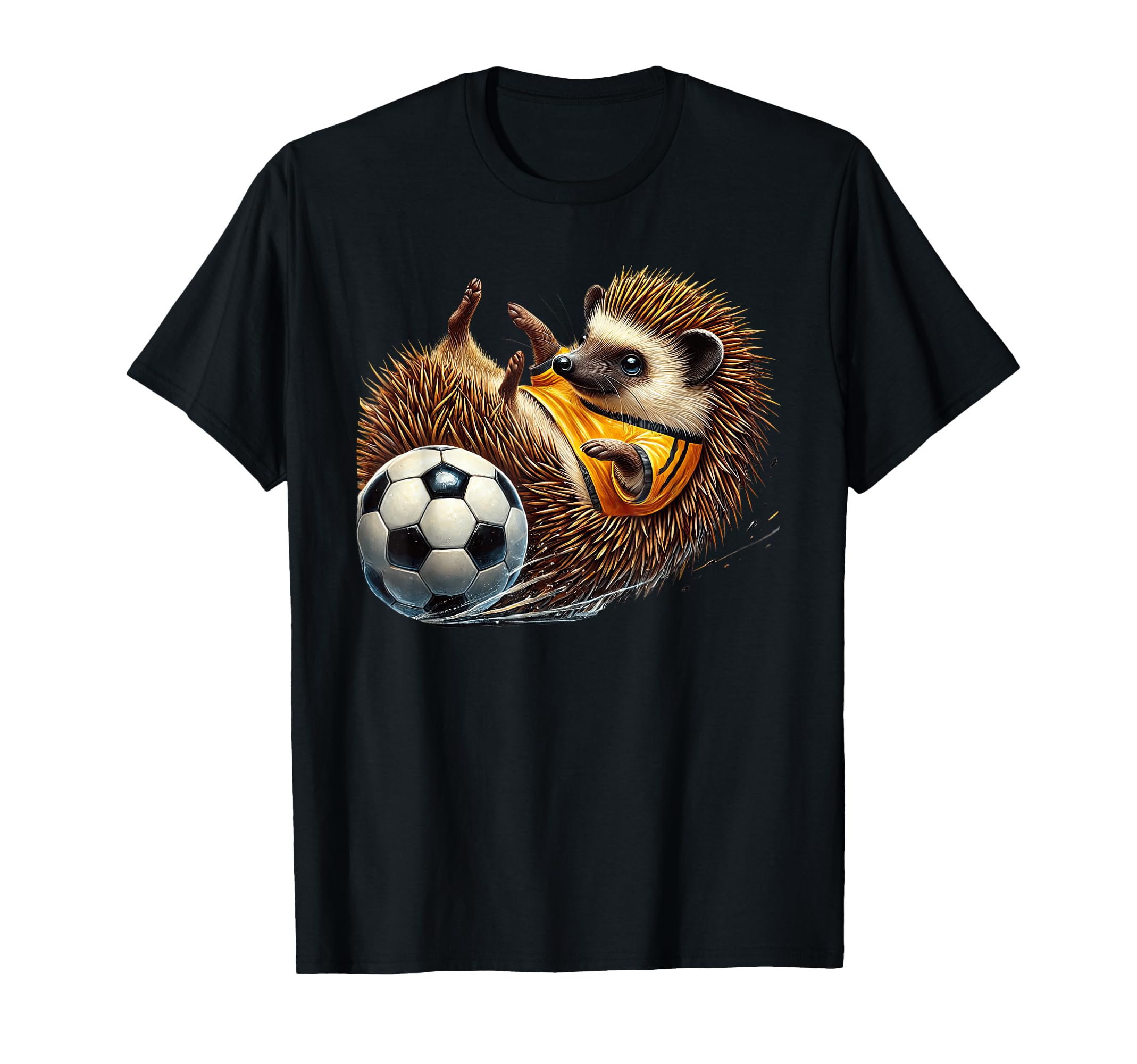 Hedgehog Soccer Player Kicking Ball T-Shirt - Minimalist Print for Adults - T-Shirt, Sweatshirt, Hoodie