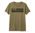 Illinois Soccer Black Text Tri Blend T-Shirt - Novelty Apparel Unisex - T-Shirt, Sweatshirt, Hoodie