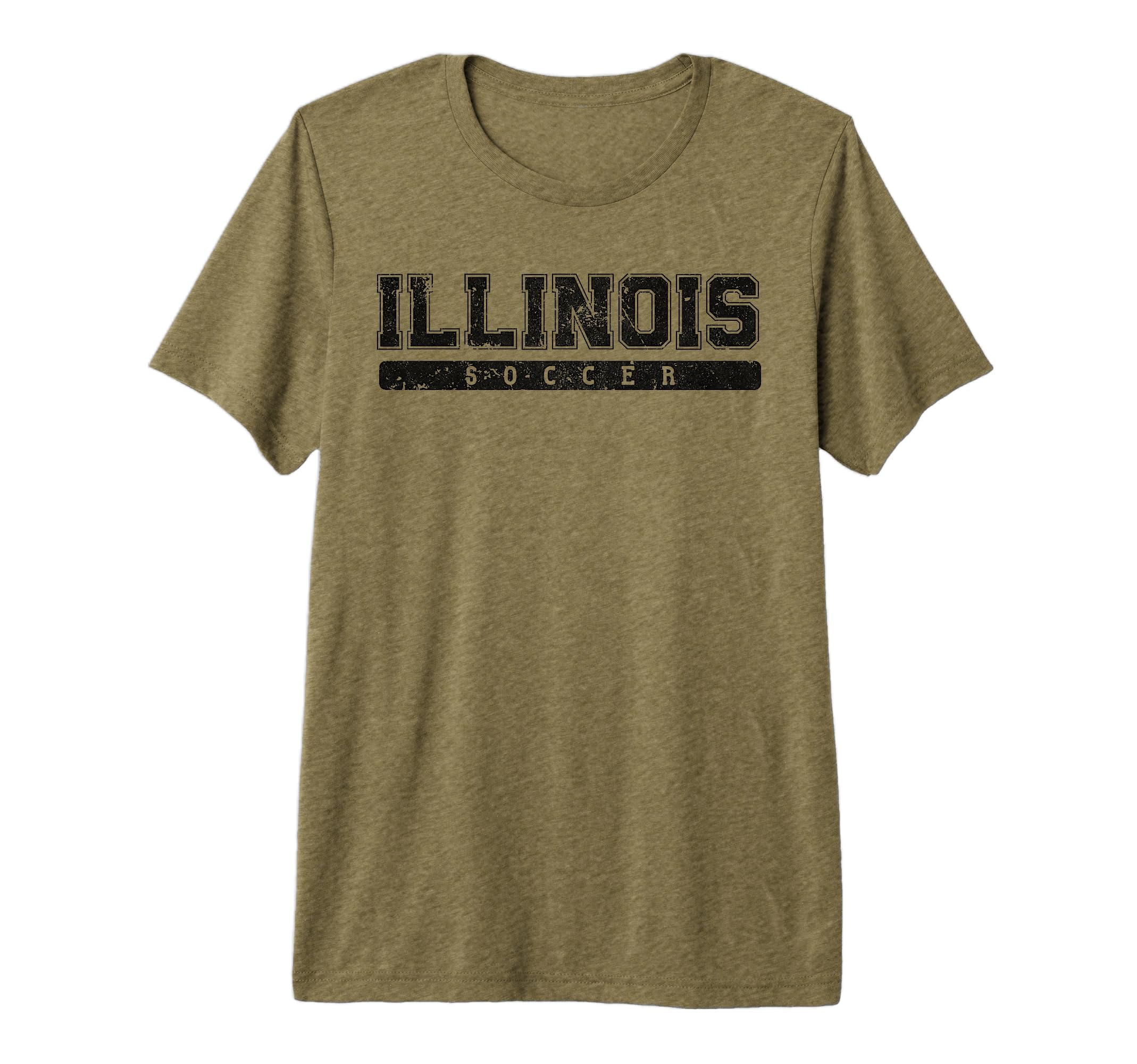 Illinois Soccer Black Text Tri Blend T-Shirt - Novelty Apparel Unisex - T-Shirt, Sweatshirt, Hoodie