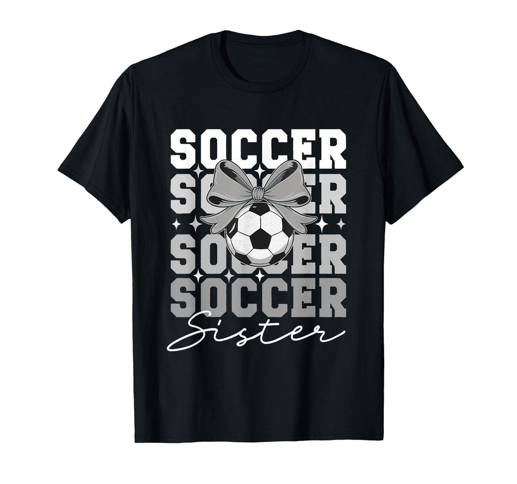 Groovy Soccer Sister Coquette Bow T-Shirt - Trendy Graphic for Adults - T-Shirt, Sweatshirt, Hoodie