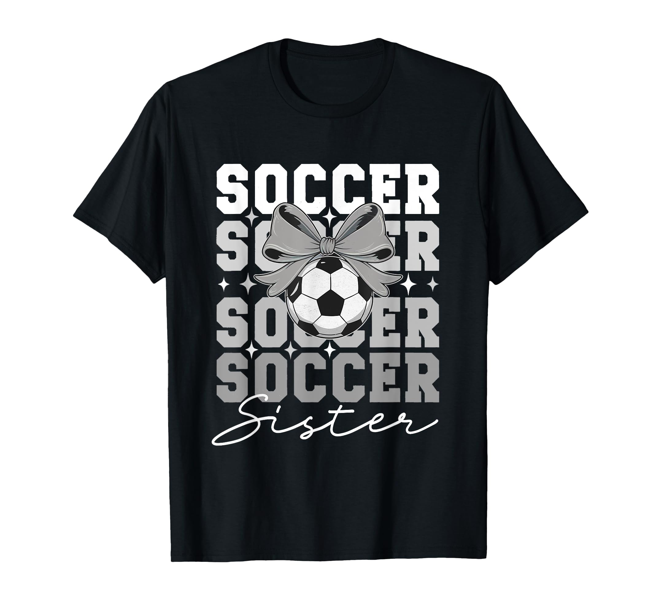 Groovy Soccer Sister Coquette Bow T-Shirt - Trendy Graphic for Adults - T-Shirt, Sweatshirt, Hoodie