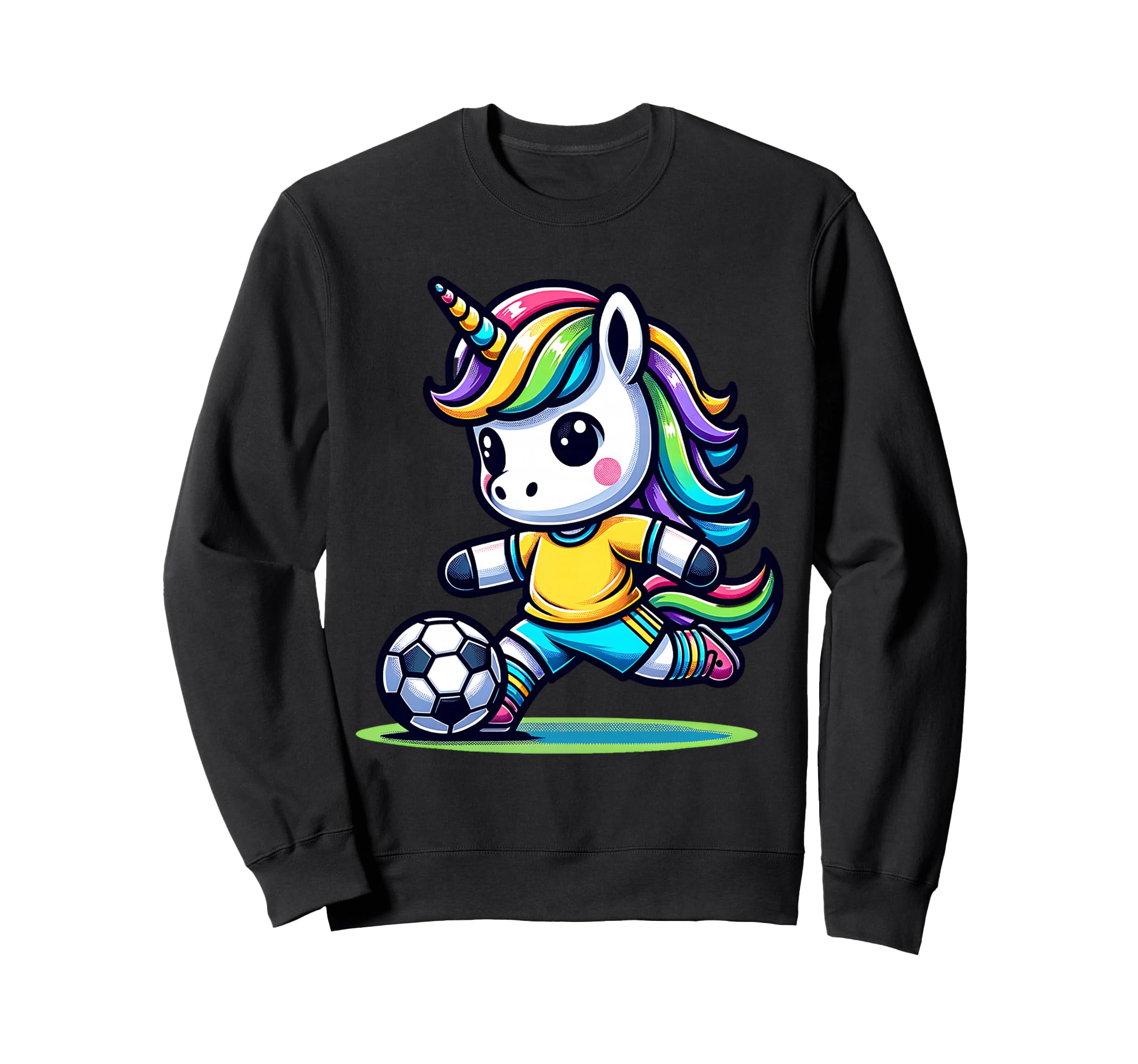 Footballer Unicorn Fans Soccer Team Sweatshirt - Graphic Print for Adults - T-Shirt, Sweatshirt, Hoodie