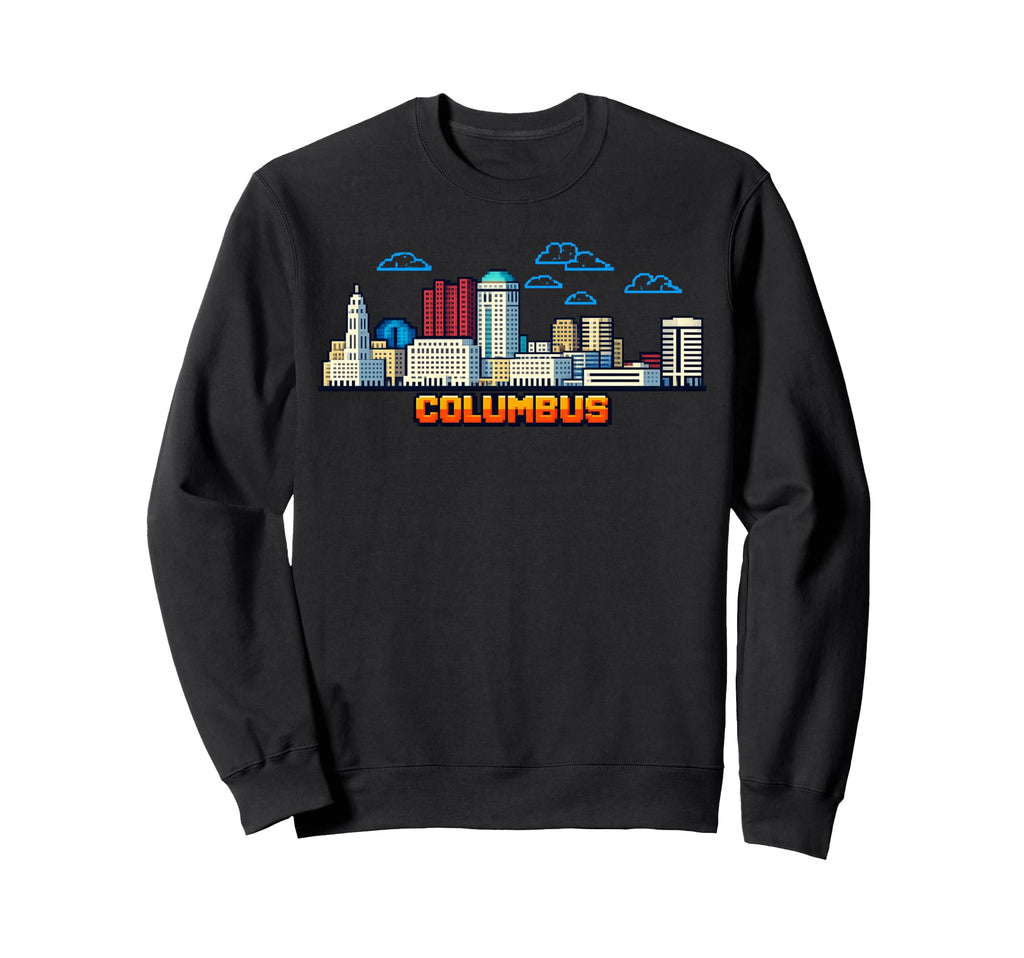 Columbus 8 Bit Video Arcade Gamer Sweatshirt - Streetwear Style for Adults - T-Shirt, Sweatshirt, Hoodie