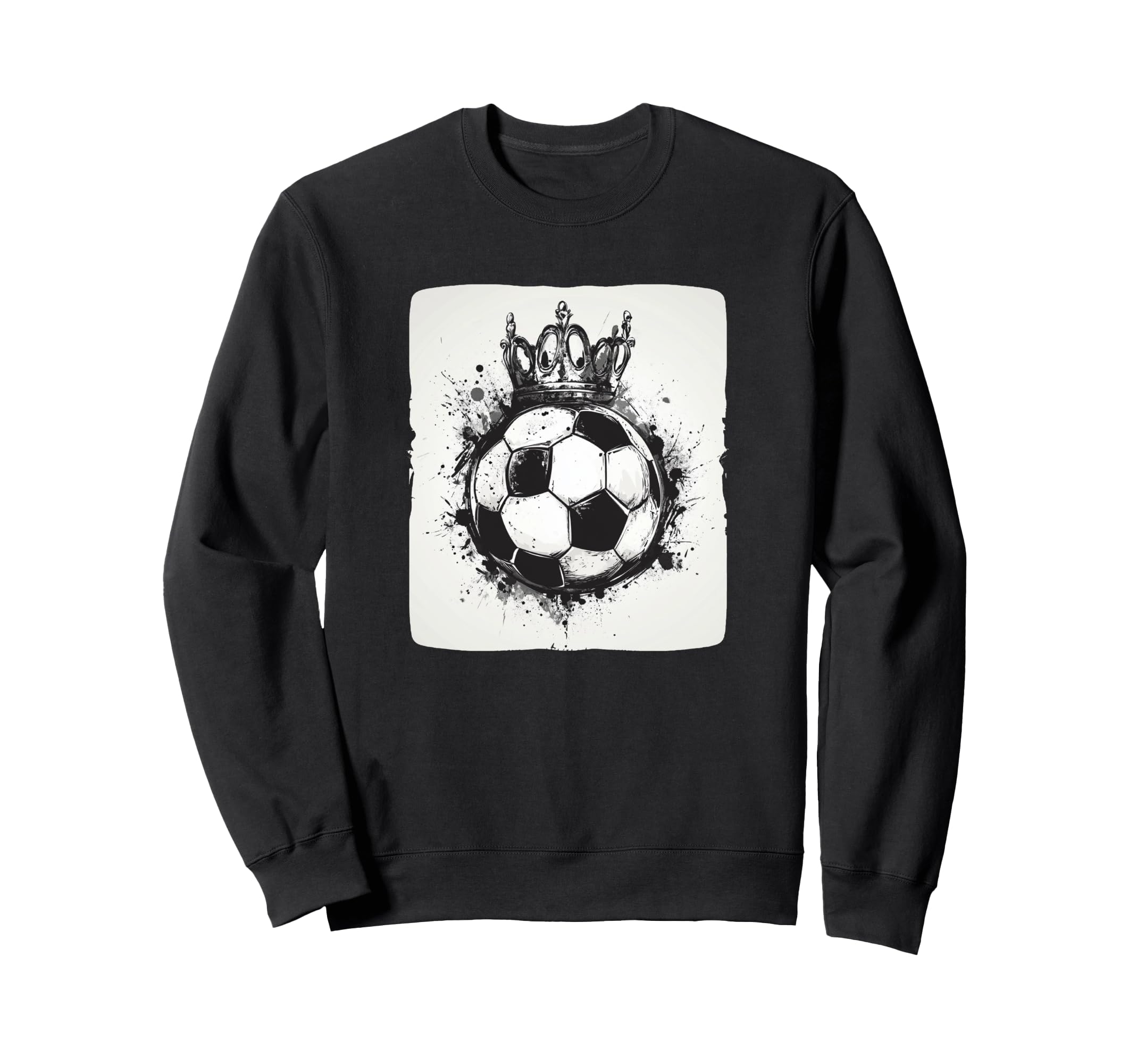 Funny Crowned Soccer Ball Costume And Sweatshirt - Streetwear Style Unisex - T-Shirt, Sweatshirt, Hoodie
