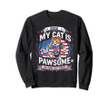 2026 My Cat Is Pawsome Funny Patriot Sweatshirt - Custom Art Print Unisex - T-Shirt, Sweatshirt, Hoodie