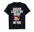 Soccer Lights My Heart Fire T-Shirt - Casual Everyday Wear for Adults - T-Shirt, Sweatshirt, Hoodie