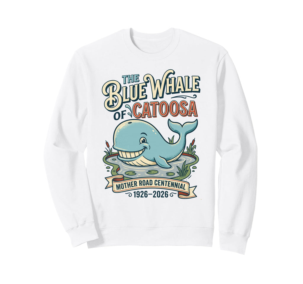 Giant Whale Route 66 Highway Sweatshirt - Aesthetic Graphic for Adults - T-Shirt, Sweatshirt, Hoodie