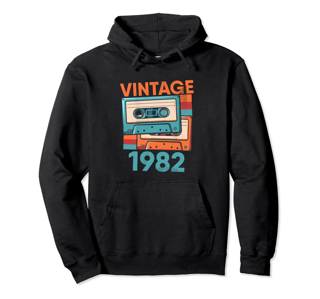 Cassette 1982 Bday 40 Year Old Party Hoodie - Custom Art Print for Adults - T-Shirt, Sweatshirt, Hoodie