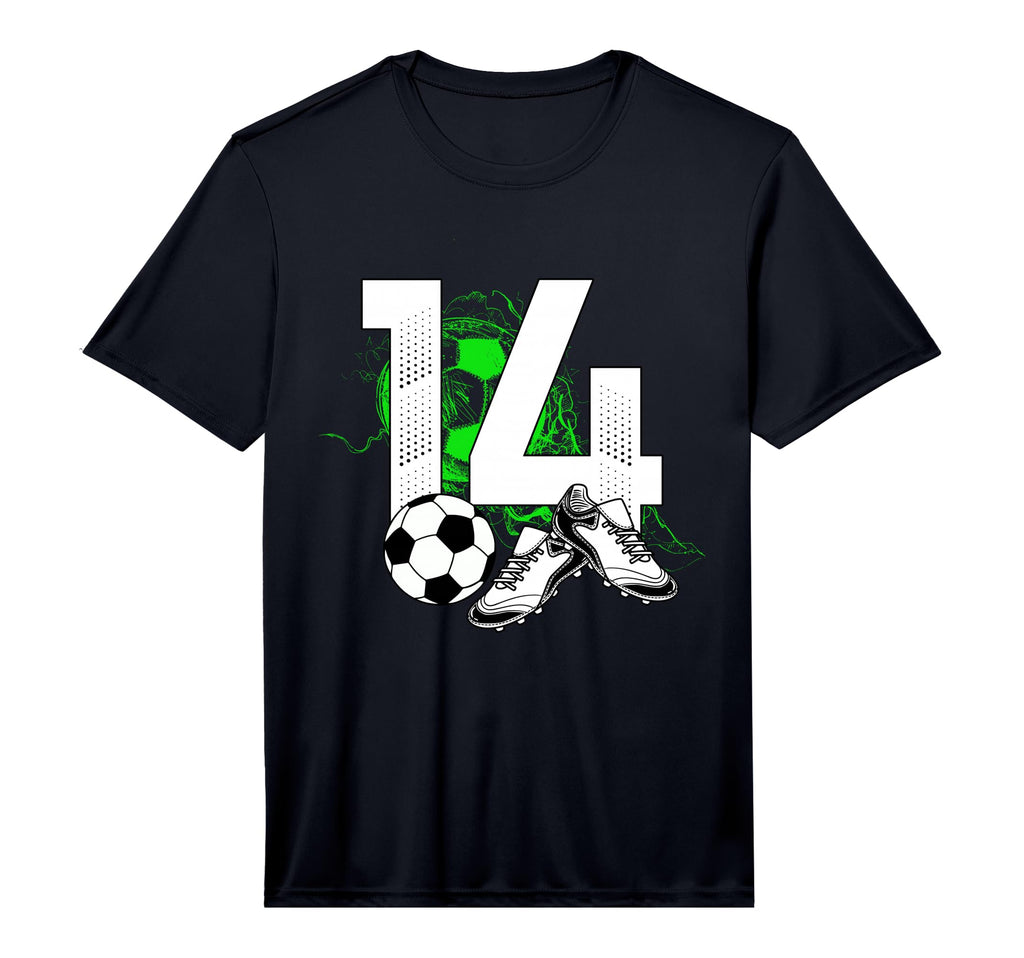14Th Birthday Soccer Player Football 14 T-Shirt - Custom Art Print Unisex - T-Shirt, Sweatshirt, Hoodie