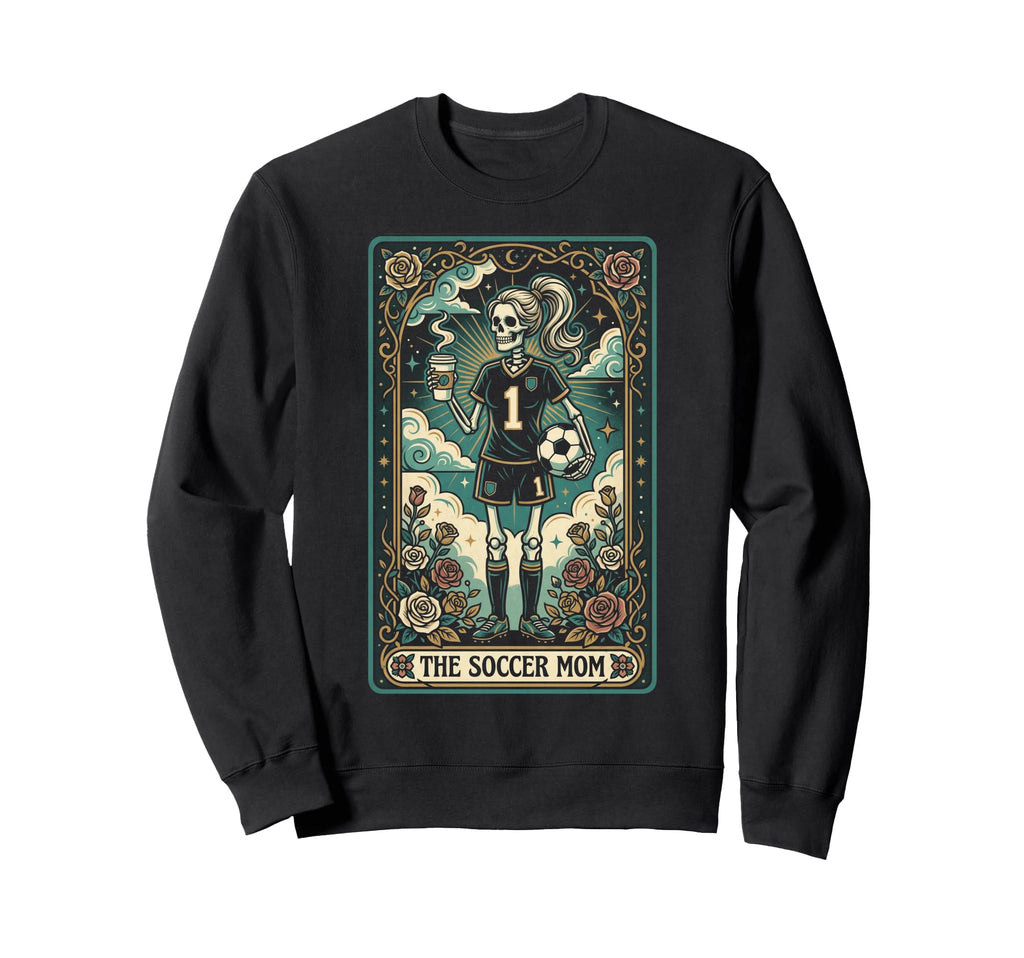 Soccer Mom Skeleton Coffee Football Sweatshirt - Graphic Print Unisex - T-Shirt, Sweatshirt, Hoodie