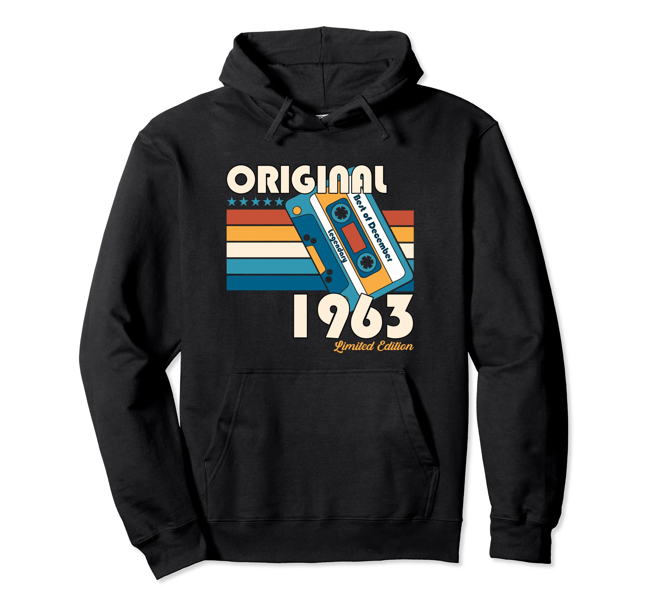 60Th Birthday December 1963 Cassette Hoodie - Aesthetic Graphic for Adults - T-Shirt, Sweatshirt, Hoodie