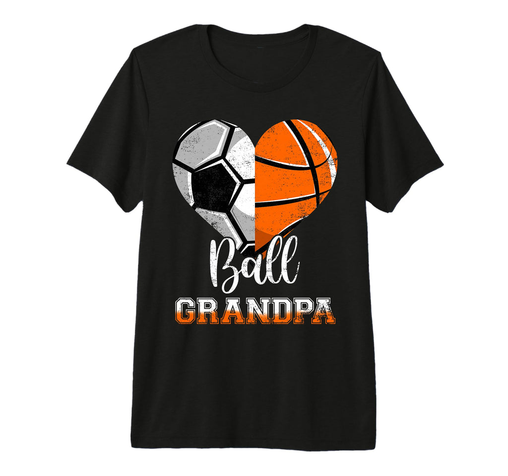 Ball Grandpa Heart Funny Soccer T-Shirt - Graphic Print Men Women - T-Shirt, Sweatshirt, Hoodie