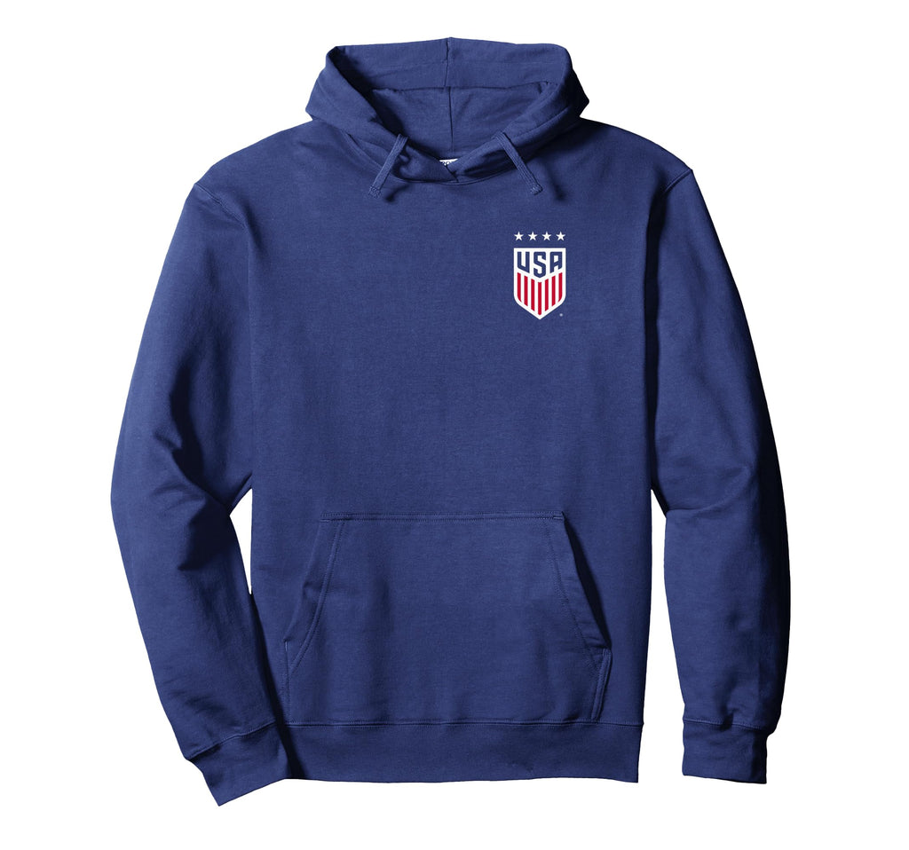 Usa Soccer Front Back Crest Navy Hoodie - Casual Everyday Wear Unisex - T-Shirt, Sweatshirt, Hoodie