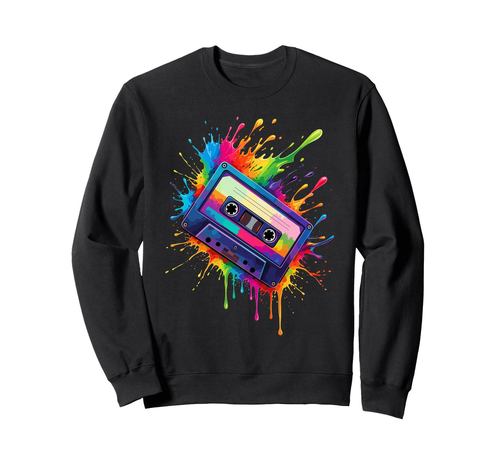 Splash Art Cassette Tape Sweatshirt - Casual Everyday Wear Men Women - T-Shirt, Sweatshirt, Hoodie
