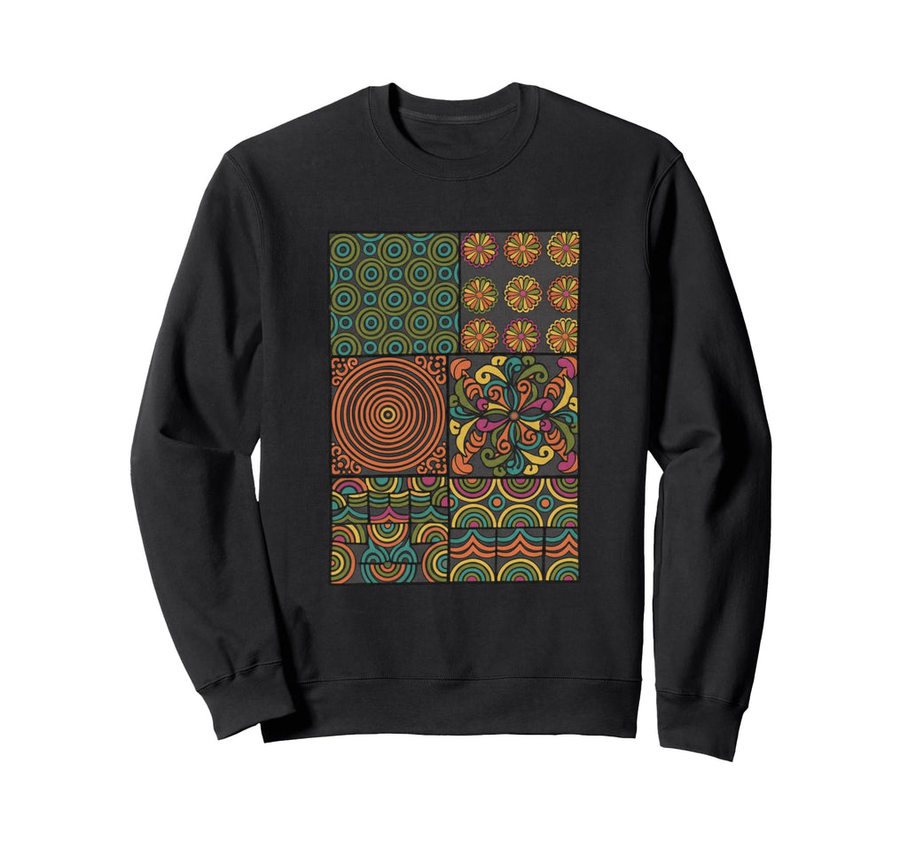 Floral Geometric Nature Pattern 70S Sweatshirt - Minimalist Print Men Women - T-Shirt, Sweatshirt, Hoodie