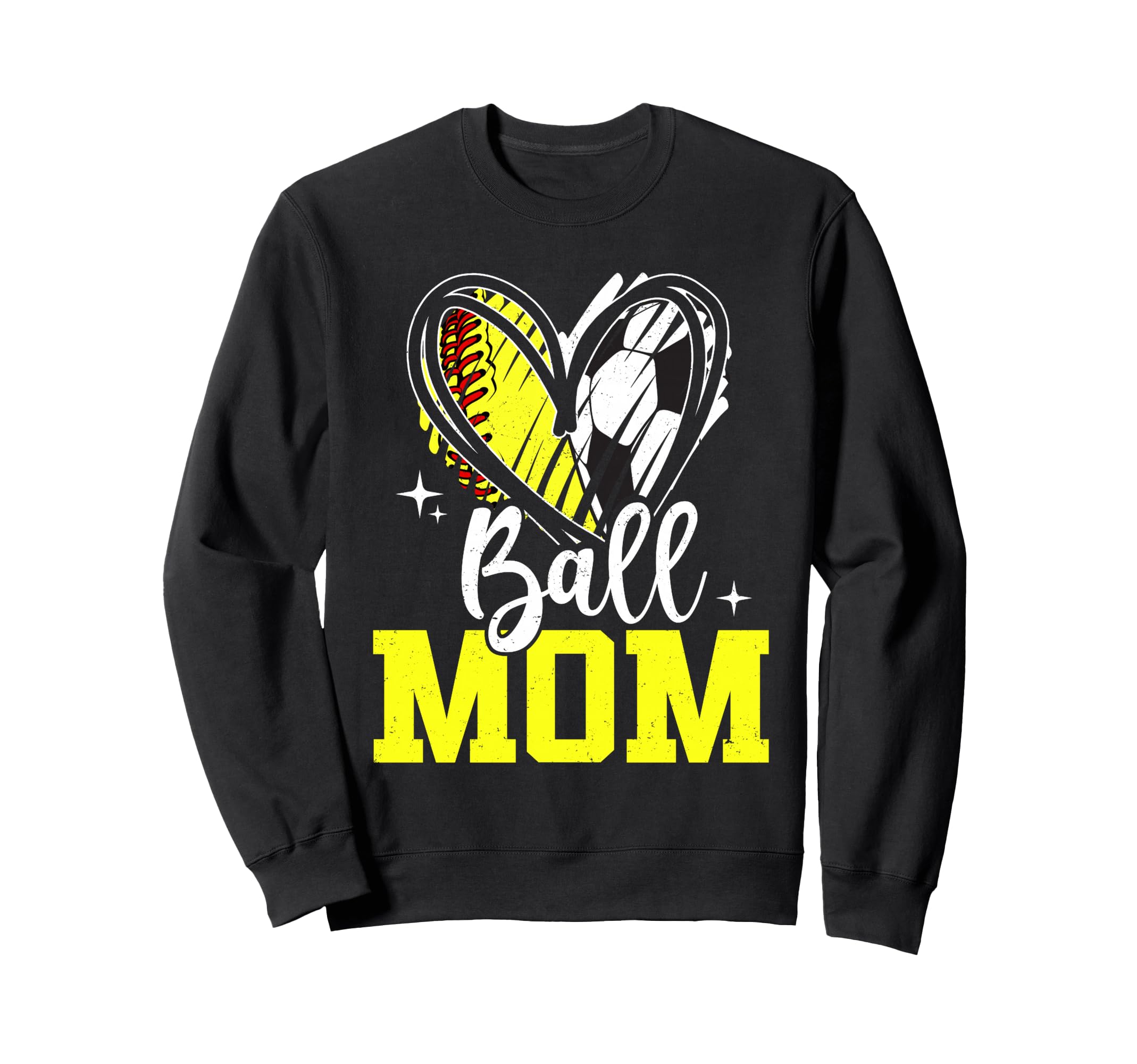 Ball Mom Softball Soccer Ball Sweatshirt - Fun Novelty Design for Adults - T-Shirt, Sweatshirt, Hoodie