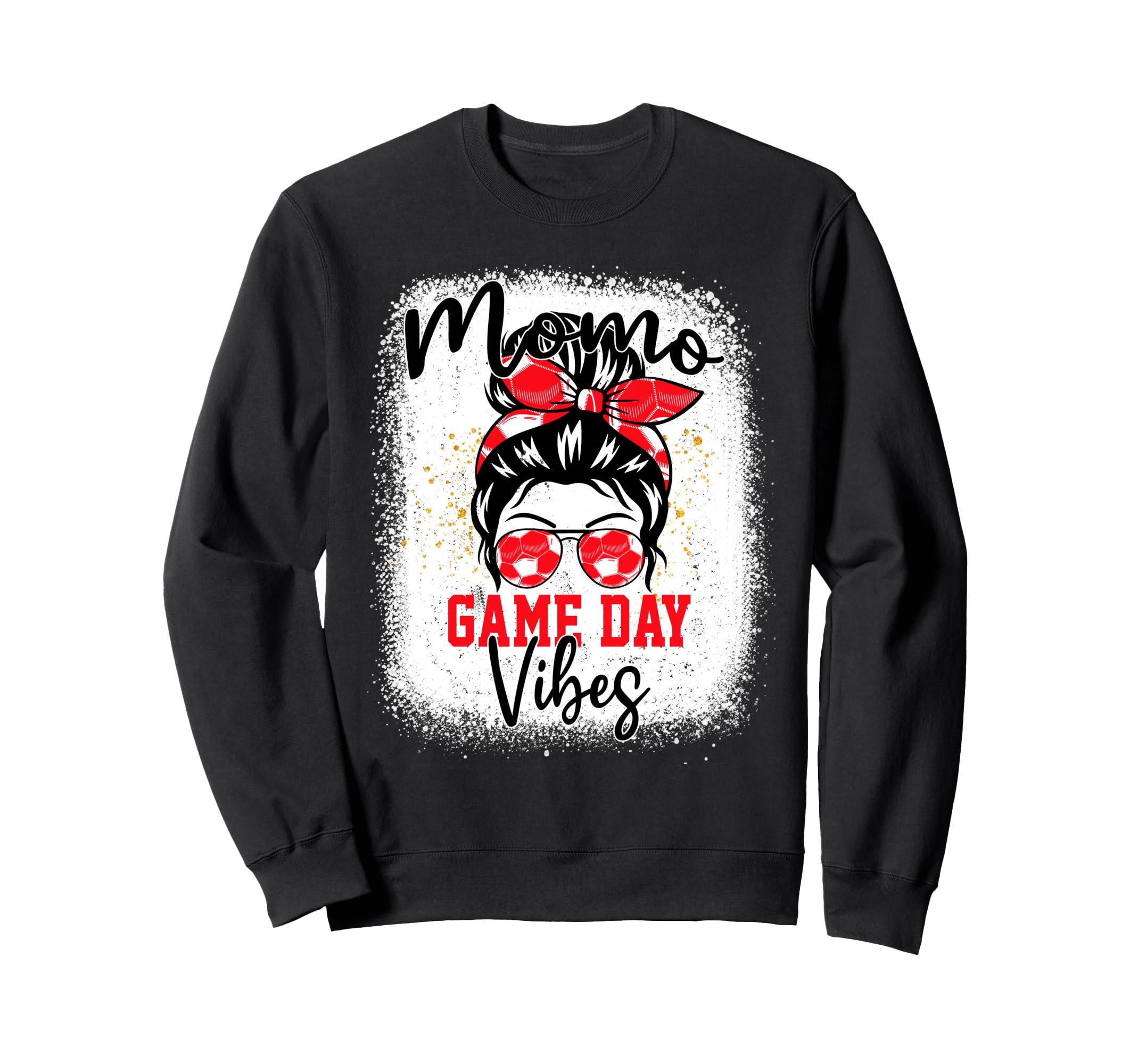 Soccer Momo Bleached Bun Mothers Day Sweatshirt - Unique Graphic Unisex - T-Shirt, Sweatshirt, Hoodie