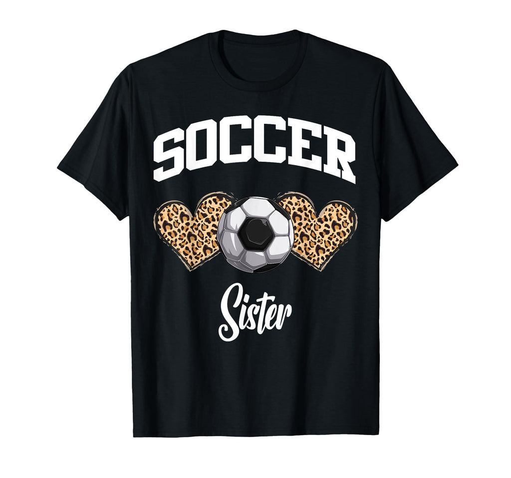 Soccer Sister Game Day Leopard Pattern T-Shirt - Aesthetic Graphic Unisex - T-Shirt, Sweatshirt, Hoodie