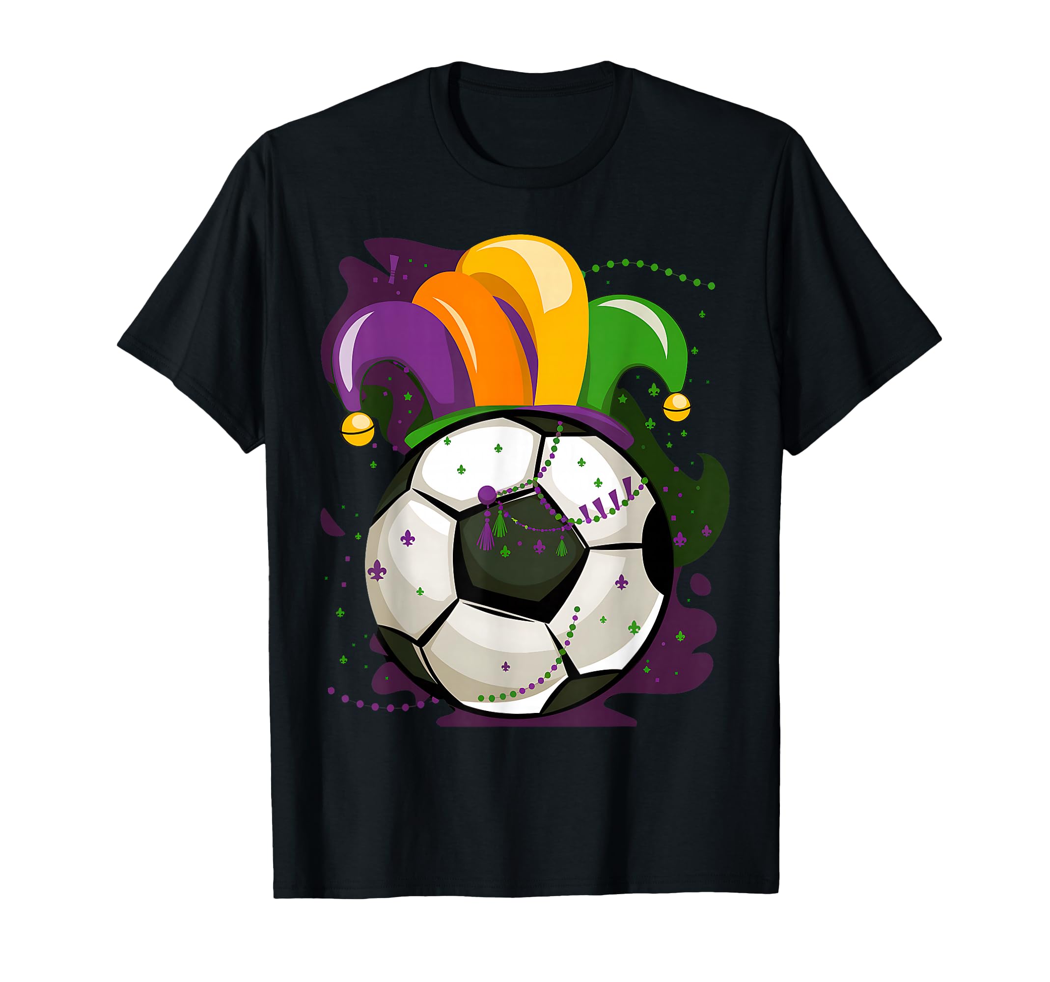 Soccer Mardi Gras Vibes Festive T-Shirt - Fun Novelty Design for Adults - T-Shirt, Sweatshirt, Hoodie