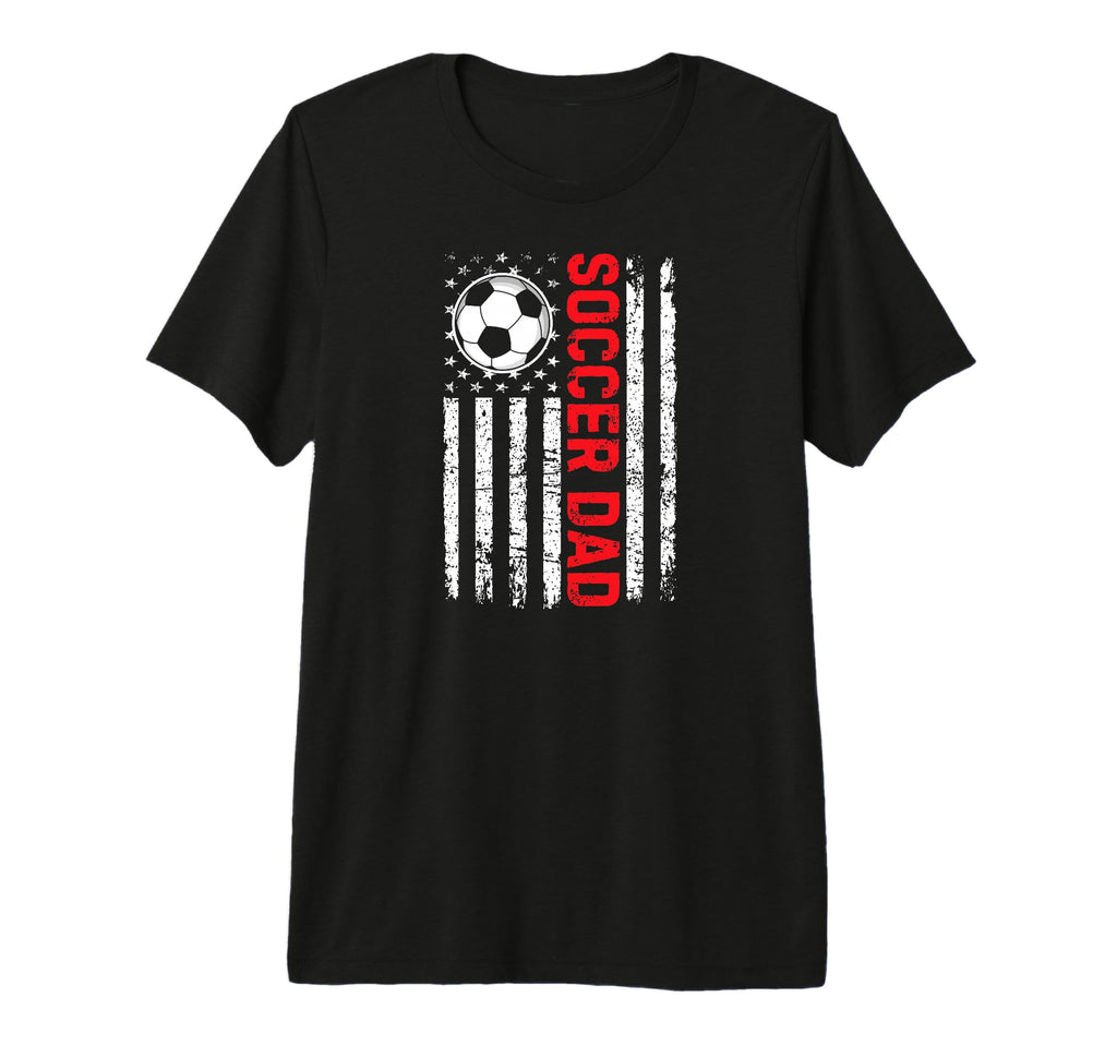 Mens Soccer Dad Flag Red Tri Blend T-Shirt - Custom Art Print Men Women - T-Shirt, Sweatshirt, Hoodie