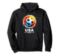 American Flag Soccer Womens Soccer Hoodie - Trendy Graphic for Adults - T-Shirt, Sweatshirt, Hoodie