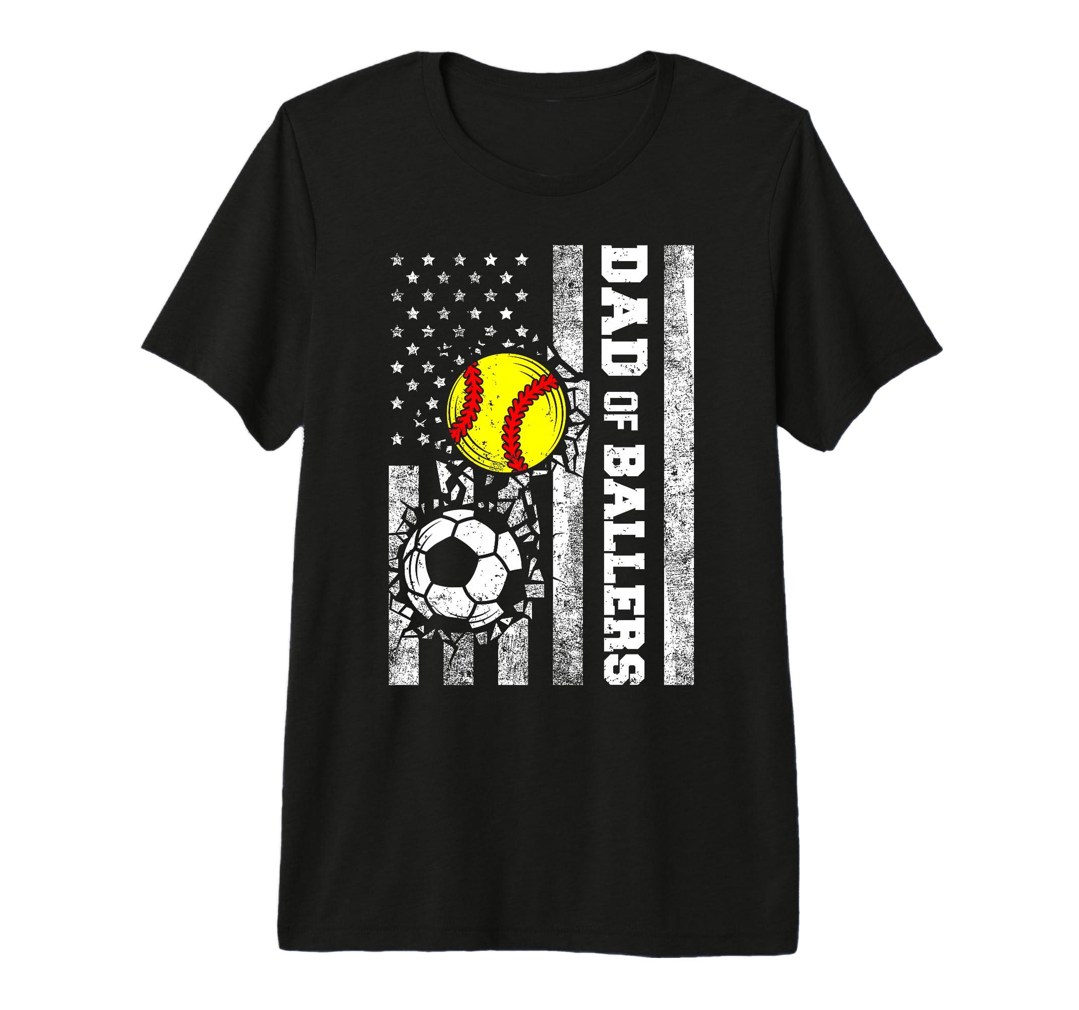 Mens Dad Ballers Funny Usa Flag Soccer T-Shirt - Fun Novelty Design Unisex - T-Shirt, Sweatshirt, Hoodie